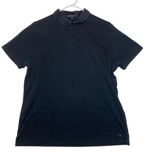Robert Barakett Pima‎ Cotton Polo Shirt Mens Large Black Short Sleeve